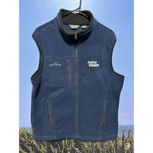 Toyo Tires Men's Eddie Bauer Full Zip Microfleece Vest‎ Blue